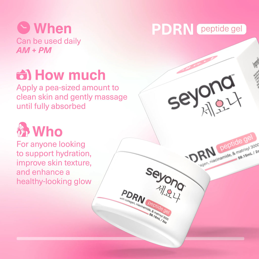 Seyona Jelly Peptide Gel with PDRN | Hydrating Collagen & Niacinamide Moisturizer | Lightweight Daily Skincare for Smooth, Healthy-Looking Glow