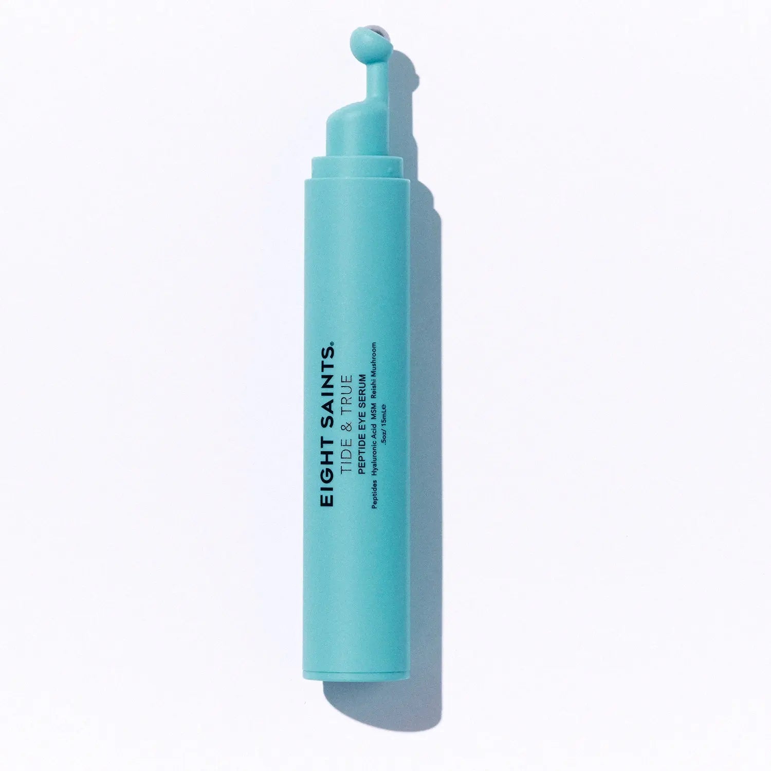 Peptide Eye Serum by Eight Saints Skincare - Cooling Rollerball under Eye Serum for Puffiness Dark Circles & Wrinkles with Peptides Hyaluronic Acid MSM & Reishi Mushroom Glycerin Grapefruit Lightweight Green Tea