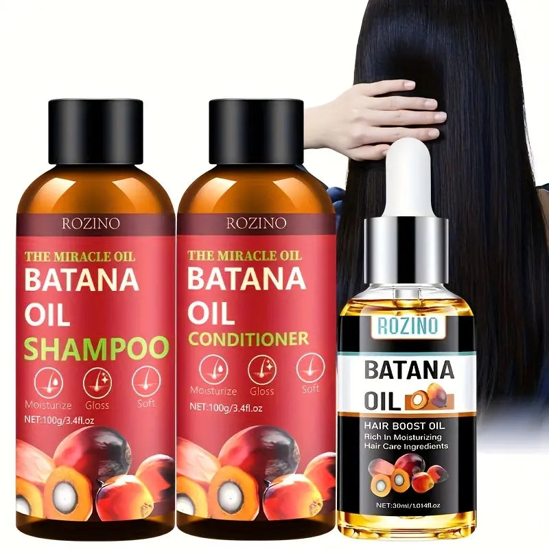 [Three-Piece Set] ROZINO Bata Na Oil Shampoo and Hair Care Set