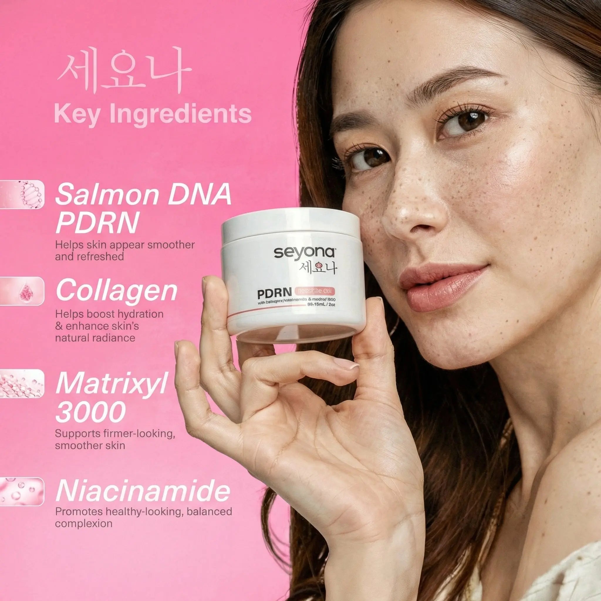 Seyona Jelly Peptide Gel with PDRN | Hydrating Collagen & Niacinamide Moisturizer | Lightweight Daily Skincare for Smooth, Healthy-Looking Glow